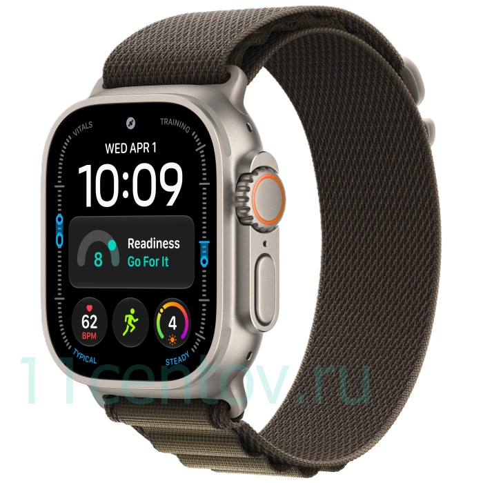 Картинка Apple Watch Ultra 4 Natural Titanium Case with Dark Olive Alpine Loop M от интернет-магазина электроники «11 Центов»