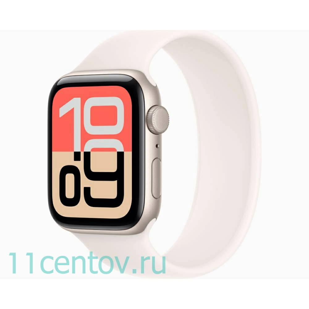 Картинка Apple Watch SE 3 GPS 44mm Starlight Aluminum Case with Starlight Sport Band M/L от интернет-магазина электроники «11 Центов»