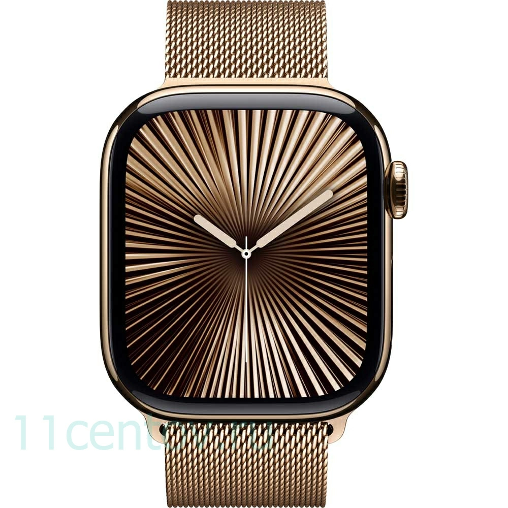 Картинка Apple Watch Series 10 GPS+Cellular 46mm Gold Titanium Case with Gold Milanese Loop от интернет-магазина электроники «11 Центов»