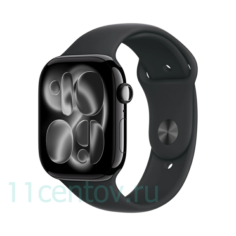 Картинка Apple Watch Series 11 GPS 42mm Jet Black Aluminum Case with Black Sport Band M/L от интернет-магазина электроники «11 Центов»