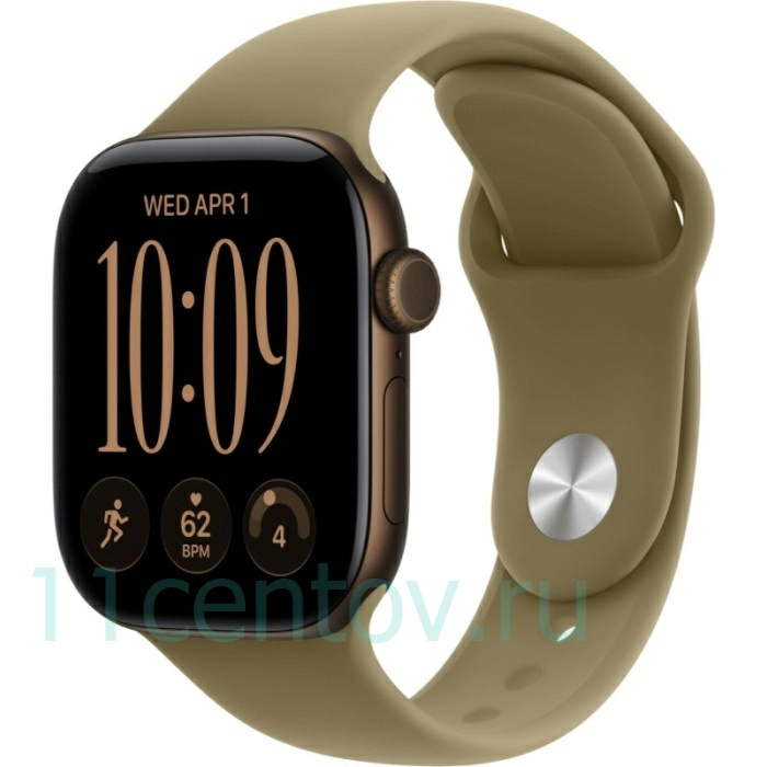 Картинка Apple Watch Series 12 GPS 46mm Dark Bronze Aluminum Case with Olive Sport Band M/L от интернет-магазина электроники «11 Центов»