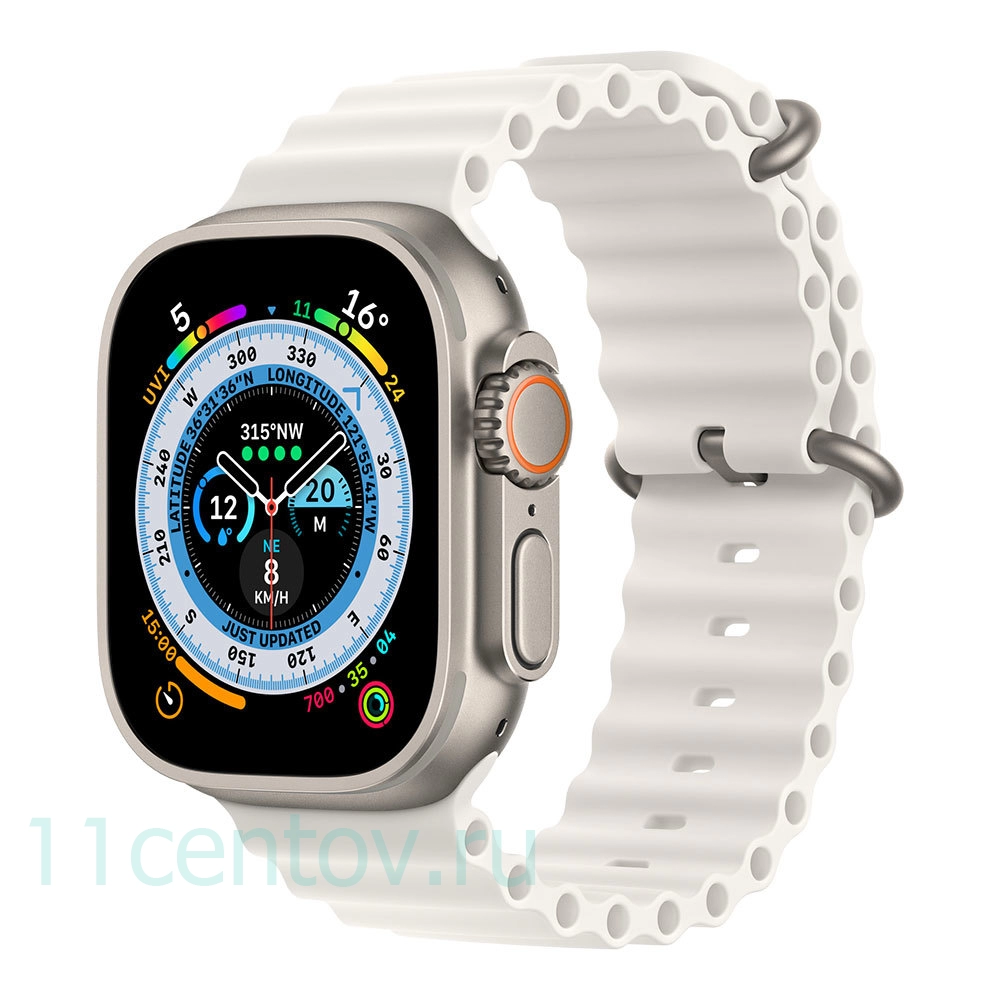 Картинка Apple Watch Ultra with White Ocean Band от интернет-магазина электроники «11 Центов»