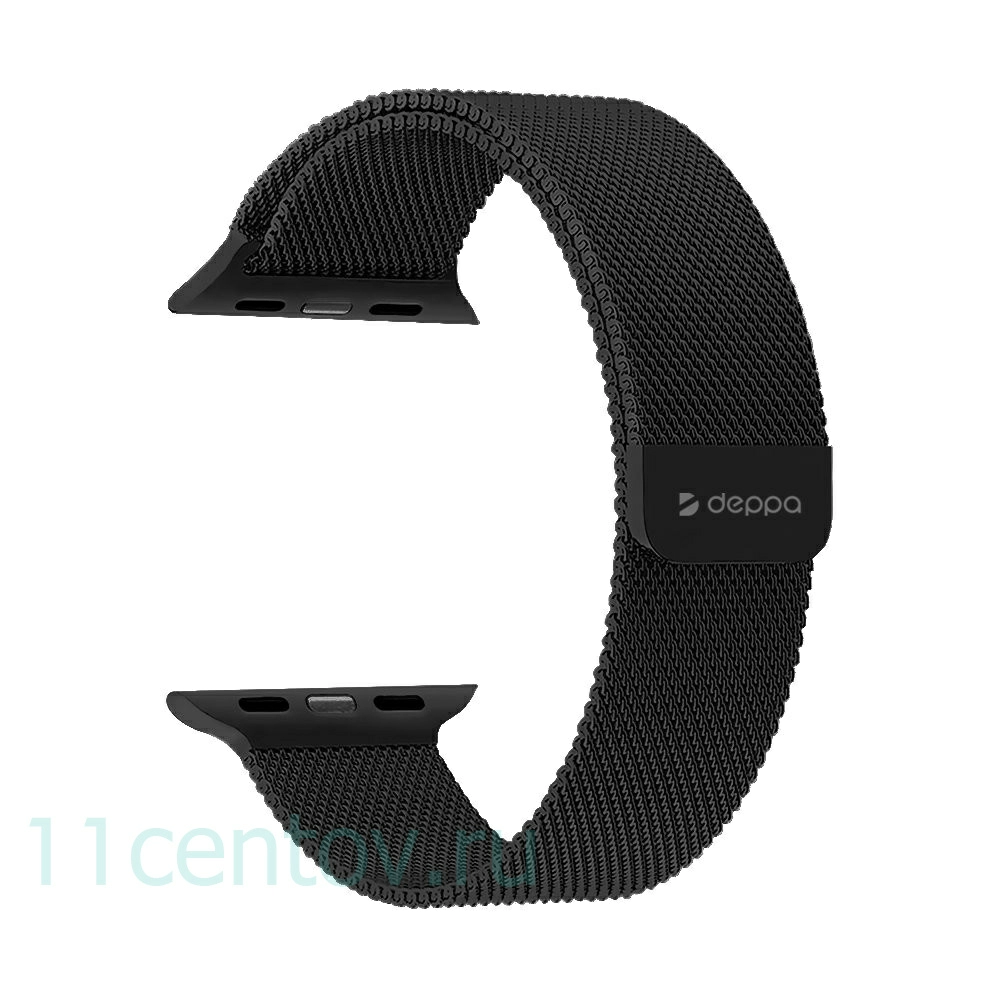 Картинка Ремешок Deppa Band Mesh для Apple Watch 42/44 mm, чёрный от интернет-магазина электроники «11 Центов»
