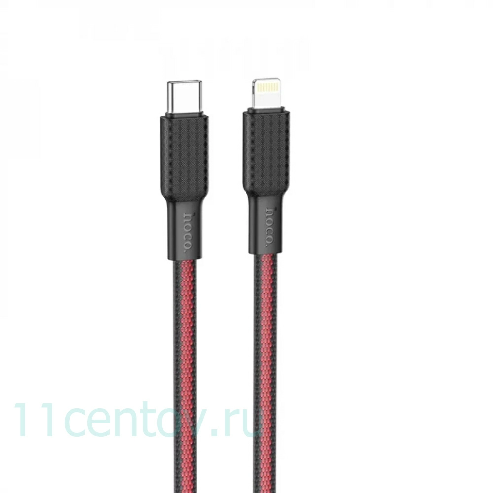 Картинка Кабель HOCO X69 Jaeger PD charging data cable for ip - Black Red от интернет-магазина электроники «11 Центов»