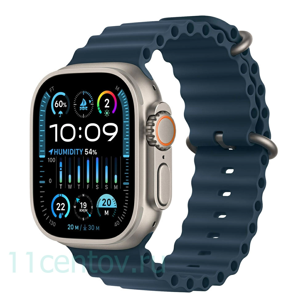 Картинка Apple Watch Ultra 2 Natural Titanium with Blue Ocean Band от интернет-магазина электроники «11 Центов»