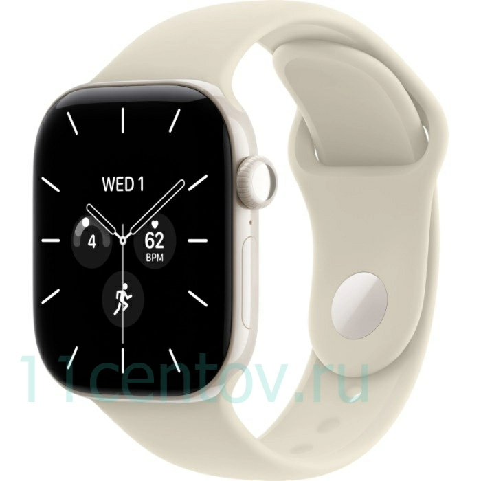 Картинка Apple Watch Series 12 GPS 46mm Pearl White Ceramic Case with Sand Sport Band M/L от интернет-магазина электроники «11 Центов»
