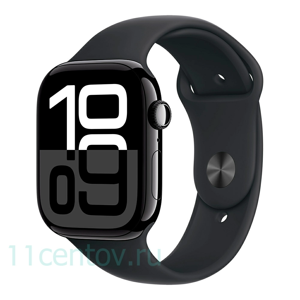Картинка Apple Watch Series 10 GPS 46mm Jet Black Aluminum Case with Black Sport Band S/M от интернет-магазина электроники «11 Центов»