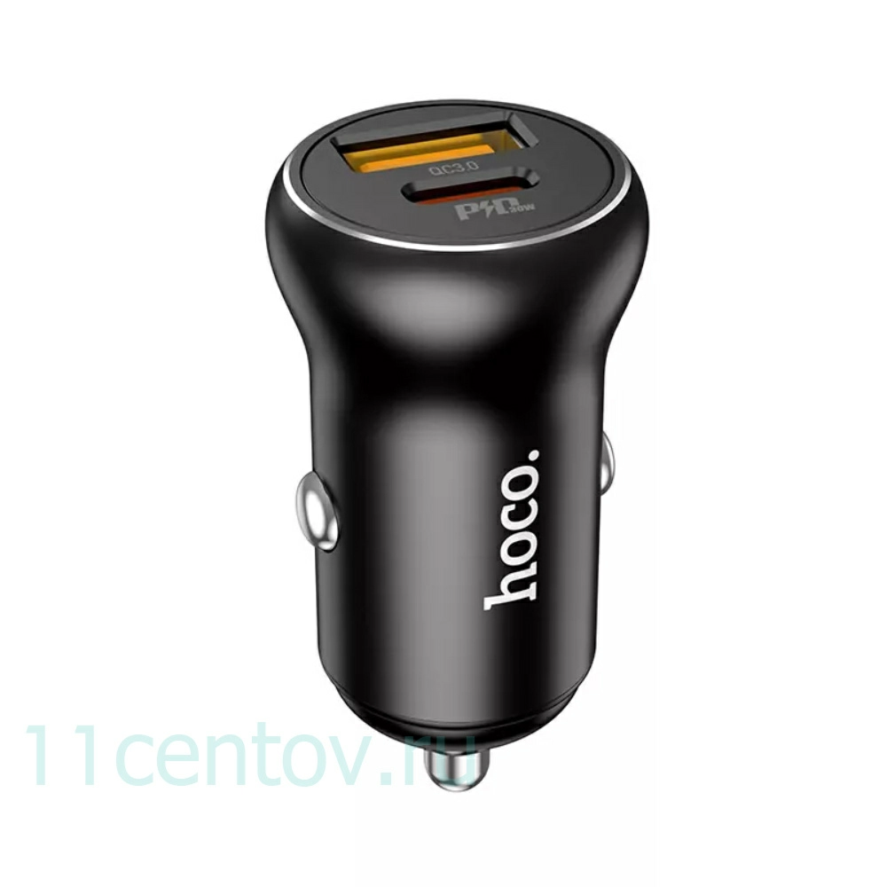 Картинка Автомобильное ЗУ hoco NZ5 Smooth road PD30W+QC3.0 car charger от интернет-магазина электроники «11 Центов»