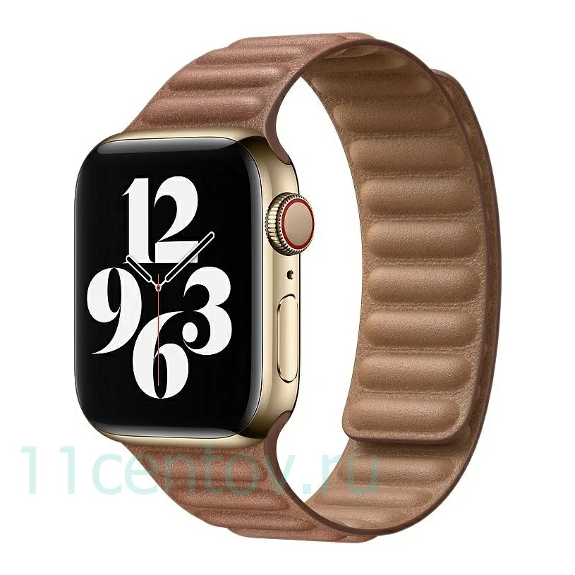 Картинка Ремешок Leather Link для Apple Watch 42/44/45 mm Saddle Brown от интернет-магазина электроники «11 Центов»