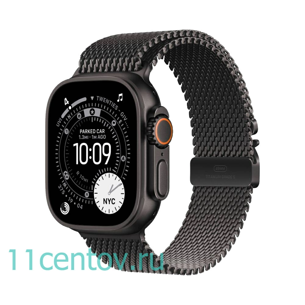 Картинка Apple Watch Ultra 3 Black Titanium Case with Titanium Milanese Loop Black L от интернет-магазина электроники «11 Центов»