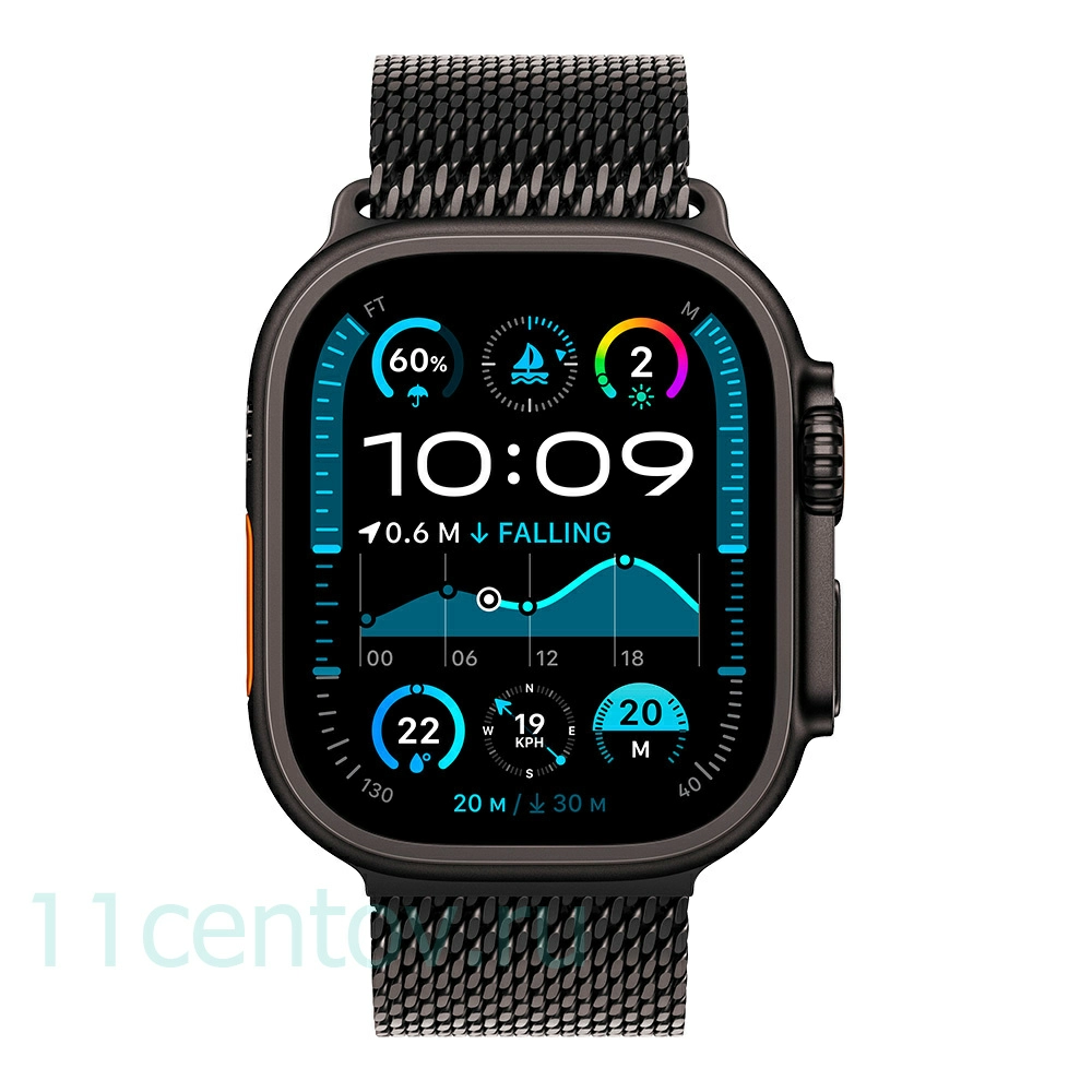 Картинка Apple Watch Ultra 2 with Black Titanium Milanese Loop L от интернет-магазина электроники «11 Центов»
