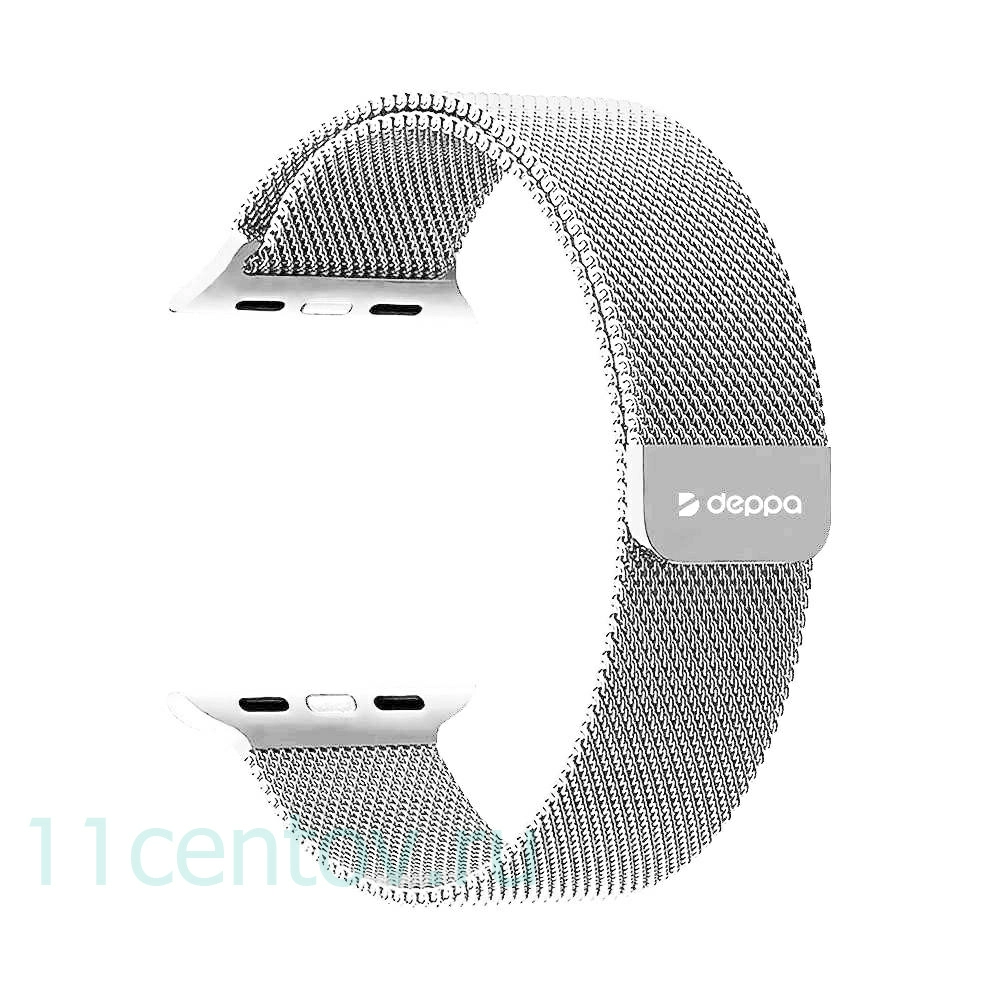 Картинка Ремешок Deppa Band Mesh для Apple Watch 42/44 mm, серебристый от интернет-магазина электроники «11 Центов»