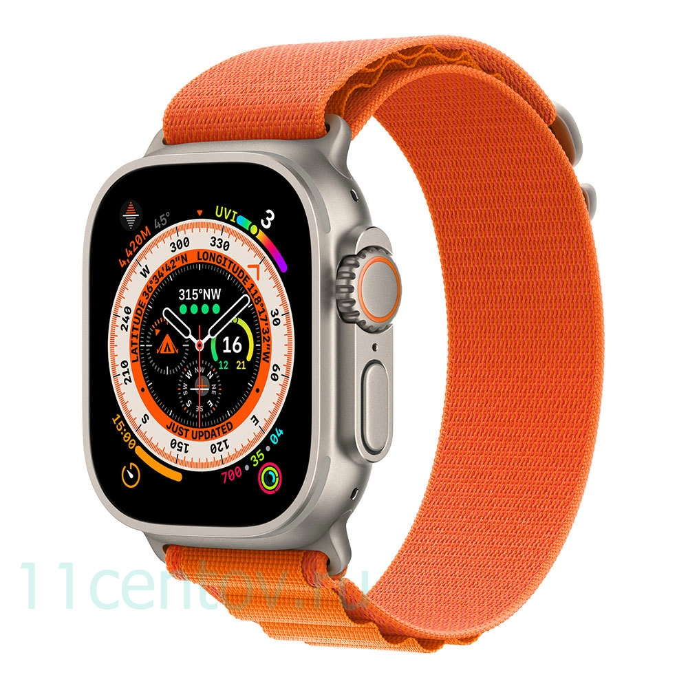 Картинка Apple Watch Ultra with Orange Alpine Loop S от интернет-магазина электроники «11 Центов»