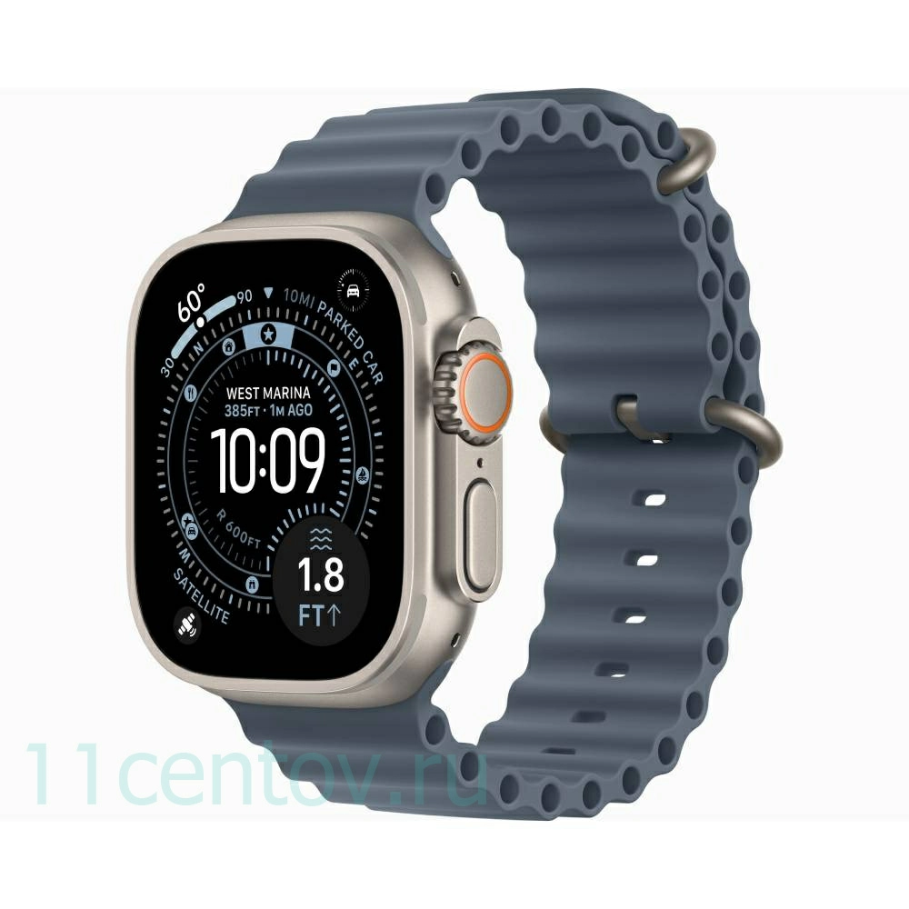 Картинка Apple Watch Ultra 3 Natural Titanium Case with Ocean Band Anchor Blue от интернет-магазина электроники «11 Центов»