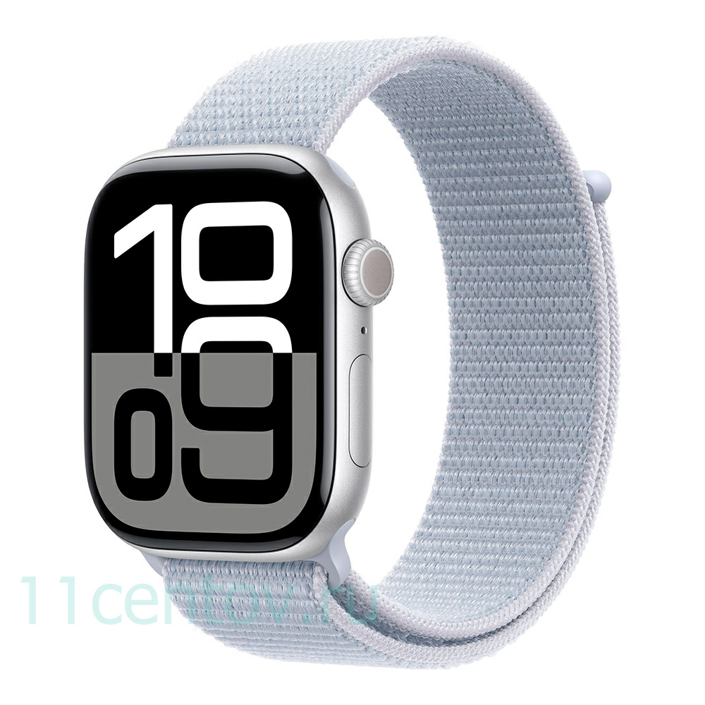 Картинка Apple Watch Series 10 GPS 46mm Silver Aluminum Case with Blue Cloud Sport Loop от интернет-магазина электроники «11 Центов»