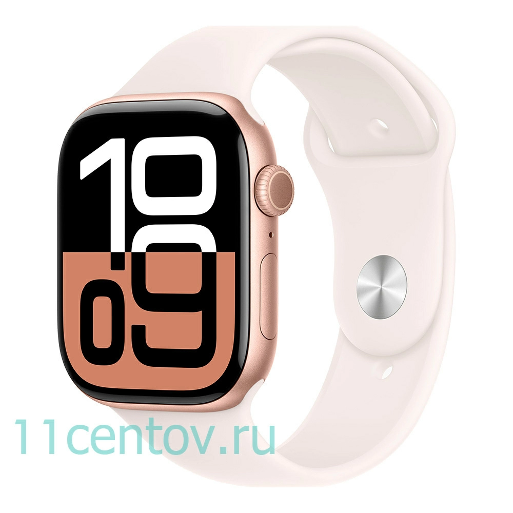 Картинка Apple Watch Series 10 GPS 46mm Rose Gold Aluminum Case with Light Blush Sport Band M/L от интернет-магазина электроники «11 Центов»
