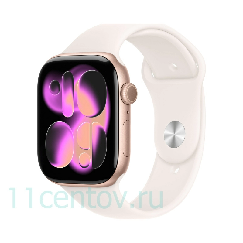 Картинка Apple Watch Series 11 GPS 42mm Rose Gold Aluminum Case with Light Blush Sport Band M/L от интернет-магазина электроники «11 Центов»