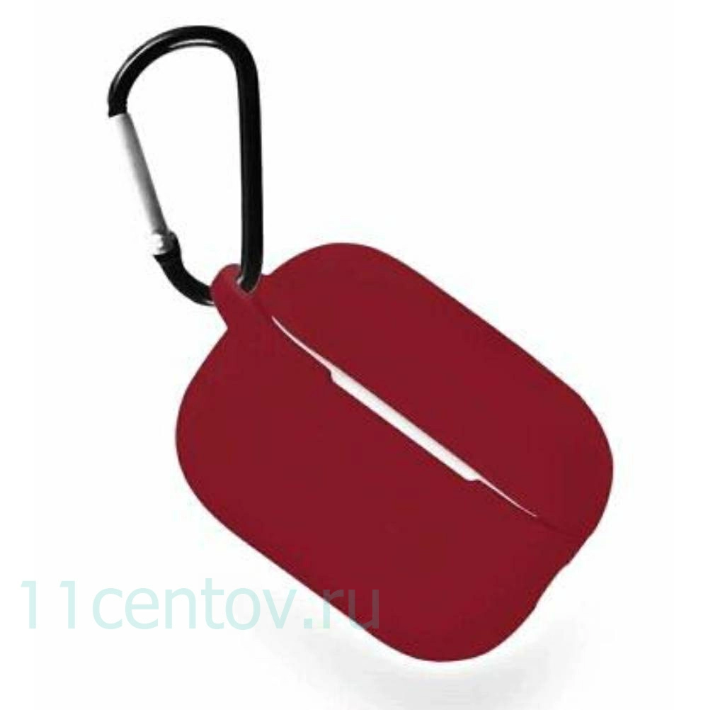 Картинка Силиконовый чехол c карабином для AirPods 4 Бордовый от интернет-магазина электроники «11 Центов»
