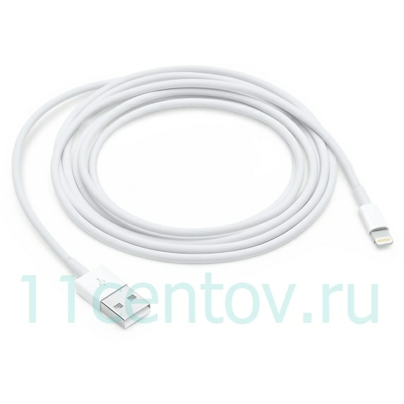 Картинка Кабель Apple Lightning to USB 2 m белого цвета от интернет-магазина электроники «11 Центов»