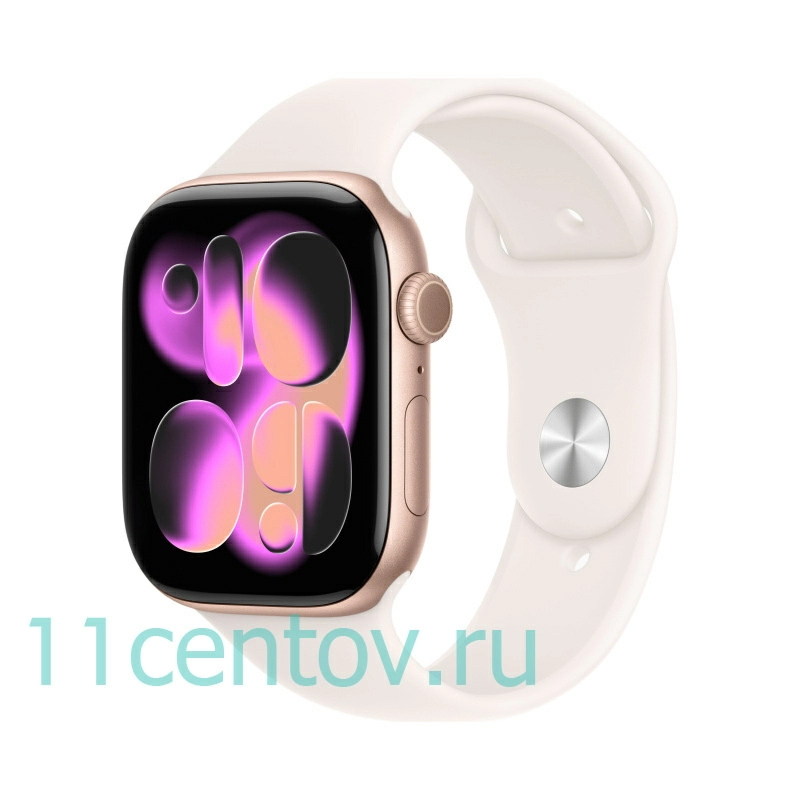 Картинка Apple Watch Series 11 GPS 46mm Rose Gold Aluminum Case with Light Blush Sport Band S/M от интернет-магазина электроники «11 Центов»