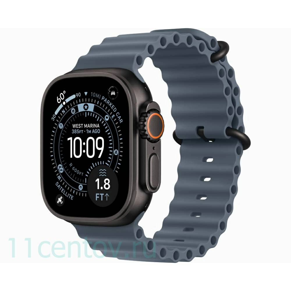 Картинка Apple Watch Ultra 3 Black Titanium Case with Ocean Band Anchor Blue от интернет-магазина электроники «11 Центов»