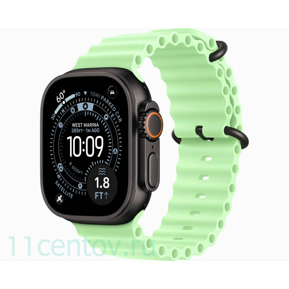 Картинка Apple Watch Ultra 3 Black Titanium Case with Ocean Band Neon Green от интернет-магазина электроники «11 Центов»