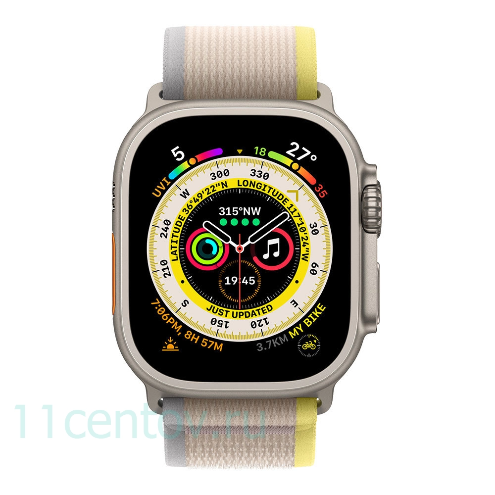 Картинка Apple Watch Ultra with Yellow/Biege Trail Loop S/M от интернет-магазина электроники «11 Центов»