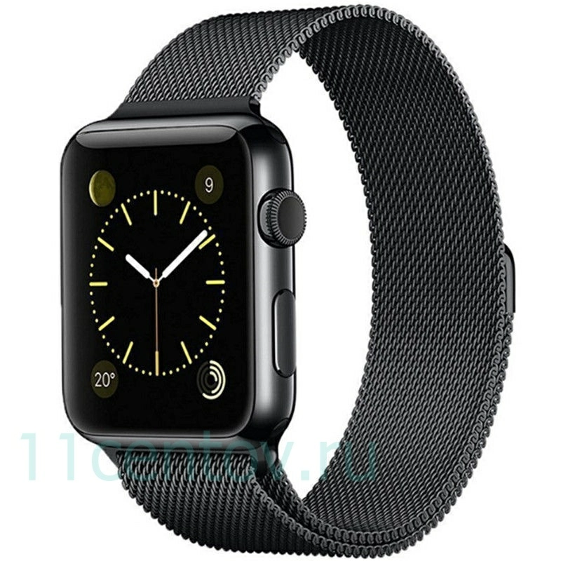 Картинка Ремешок Milanese Loop для Apple Watch 38/40mm черный от интернет-магазина электроники «11 Центов»