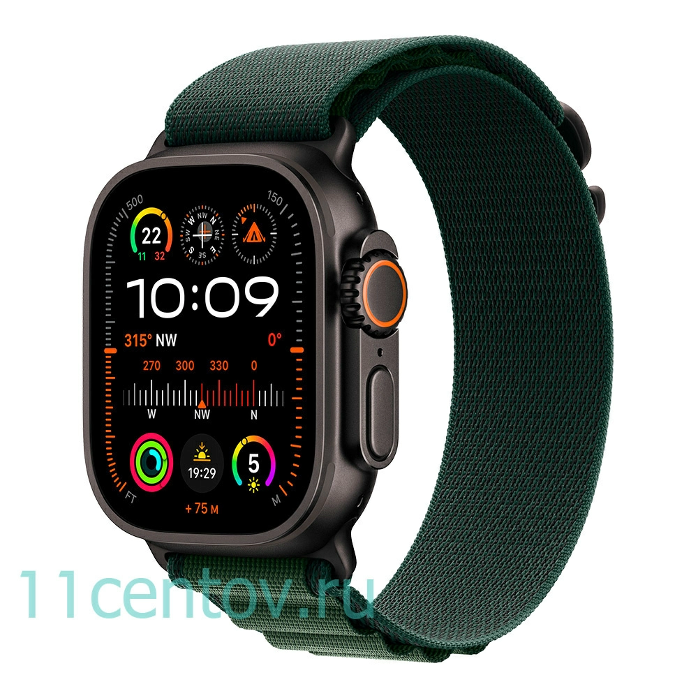 Apple Watch Ultra 2 with Dark Green Alpine Loop S 11
