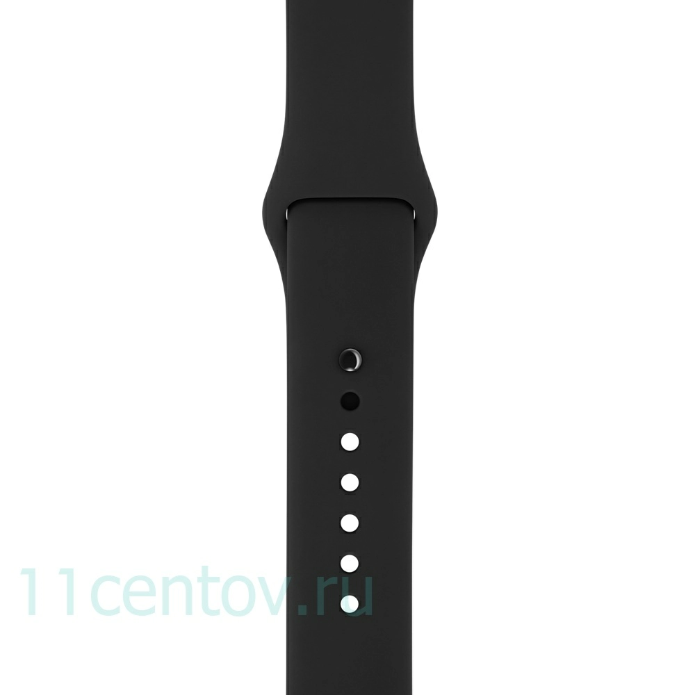 Картинка Силиконовый ремешек для Apple Watch 42 mm, цвет черный от интернет-магазина электроники «11 Центов»