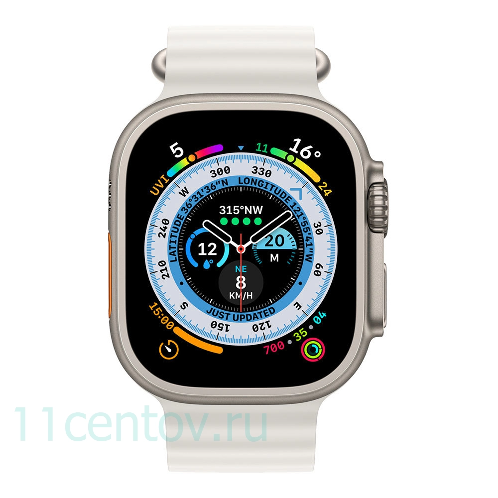 Картинка Apple Watch Ultra with White Ocean Band от интернет-магазина электроники «11 Центов»