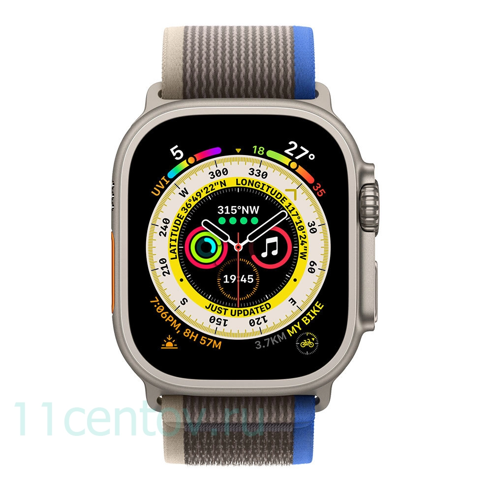 Картинка Apple Watch Ultra with Blue/Gray Trial Loop M/L от интернет-магазина электроники «11 Центов»