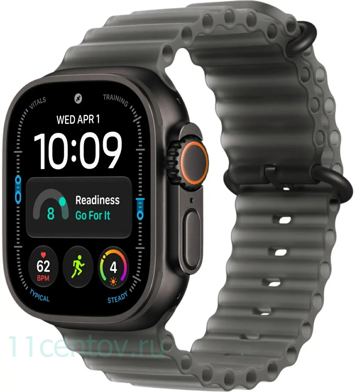Картинка Apple Watch Ultra 4 Black Titanium Case with Translucent Black Ocean Band от интернет-магазина электроники «11 Центов»