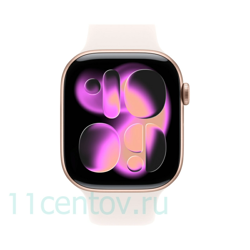 Картинка Apple Watch Series 11 GPS 46mm Rose Gold Aluminum Case with Light Blush Sport Band M/L от интернет-магазина электроники «11 Центов»