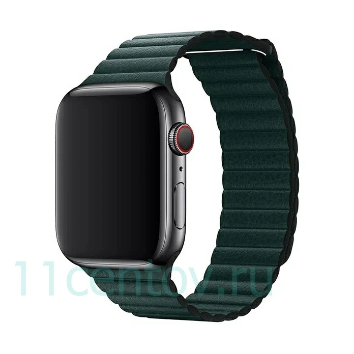 Картинка Ремешок Leather Link для Apple Watch 42/44/45 mm Sequoia Green от интернет-магазина электроники «11 Центов»