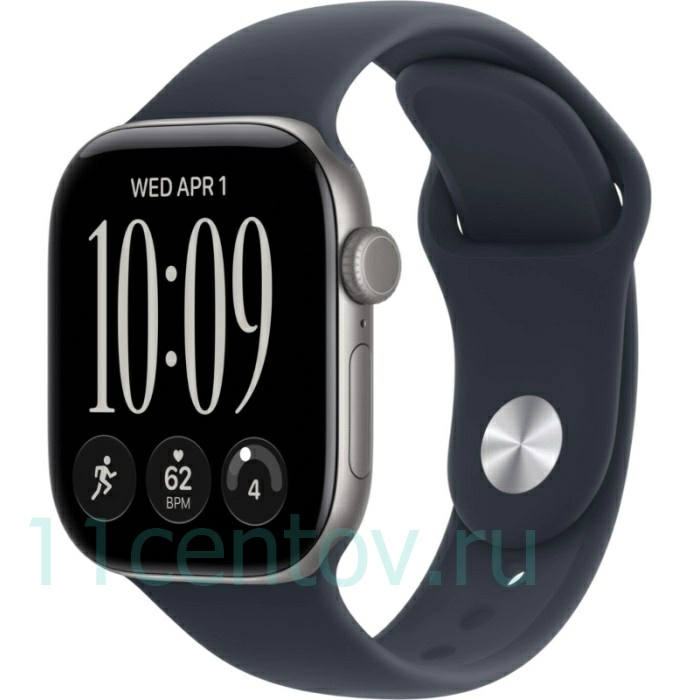 Картинка Apple Watch Series 12 GPS 42mm Space Gray Aluminum Case with Navy Blue Sport Band S/M от интернет-магазина электроники «11 Центов»