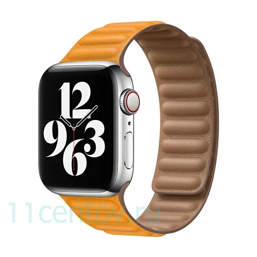 Картинка Ремешок Leather Link для Apple Watch 38/40/41 mm California Poppy от интернет-магазина электроники «11 Центов»