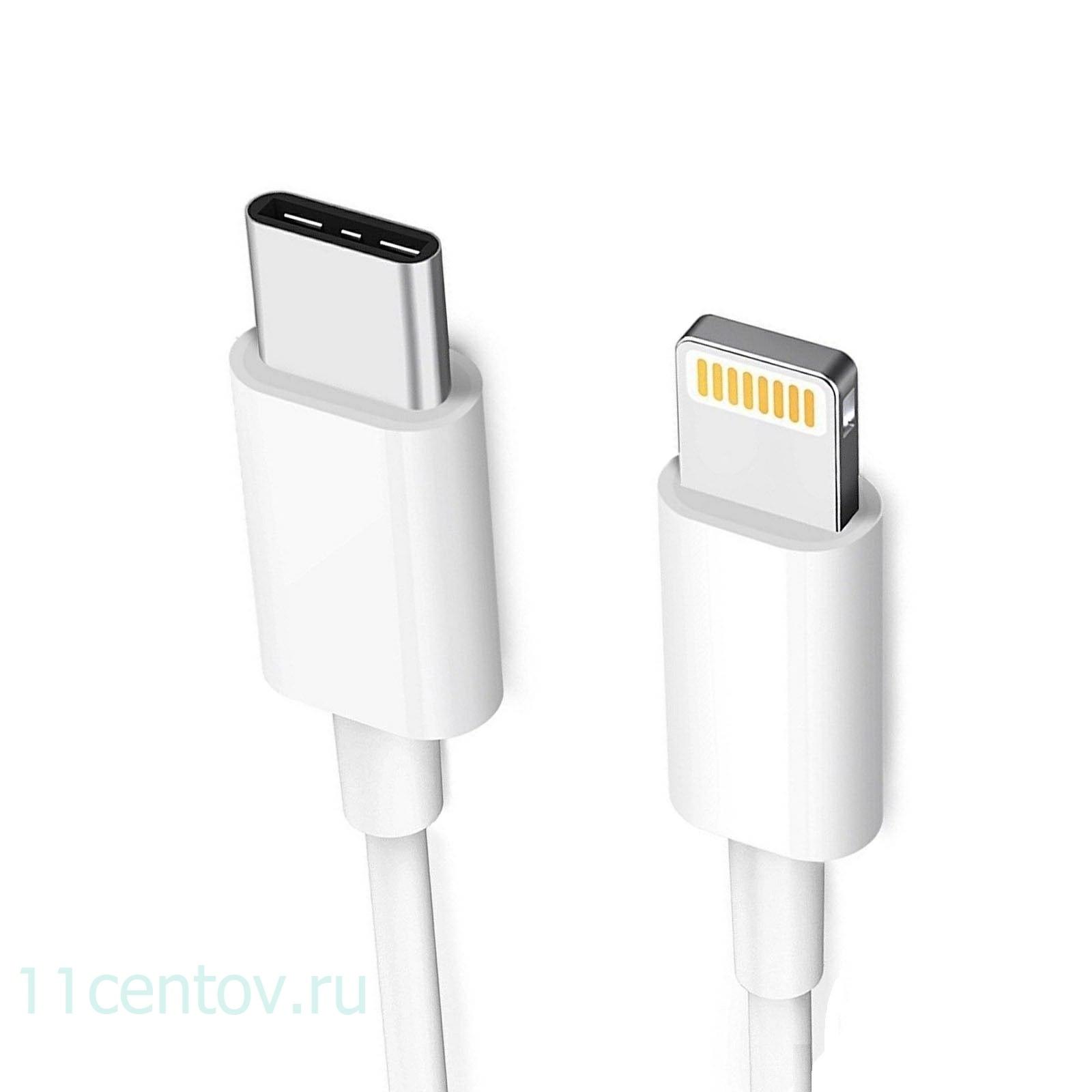 Картинка Кабель Apple USB-C to Lightning Cable 1m (MK0X2) белого цвета от интернет-магазина электроники «11 Центов»