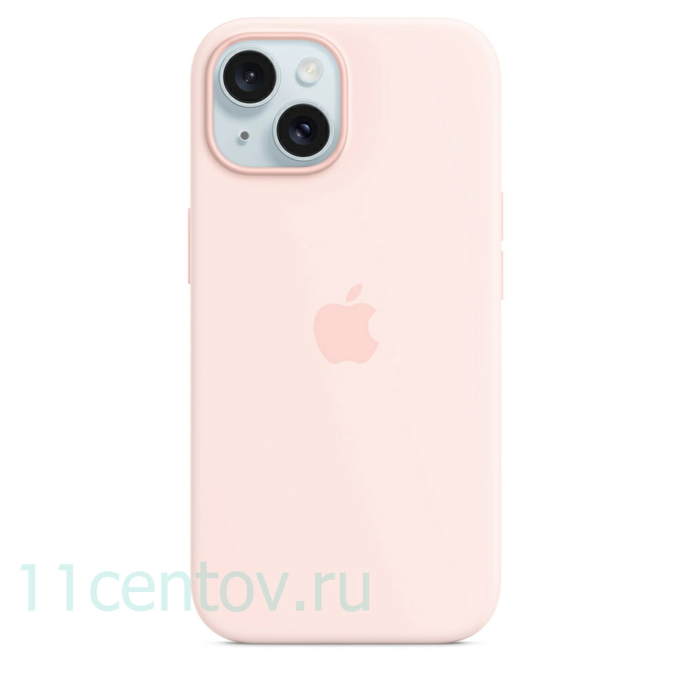 Картинка Силиконовый чехол для iPhone 15 Светло-розовый от интернет-магазина электроники «11 Центов»