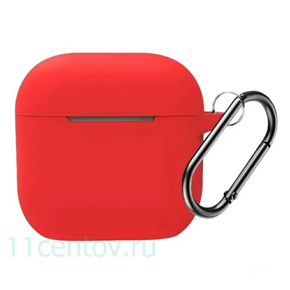 Картинка Силиконовый чехол c карабином для AirPods 4 Красный от интернет-магазина электроники «11 Центов»