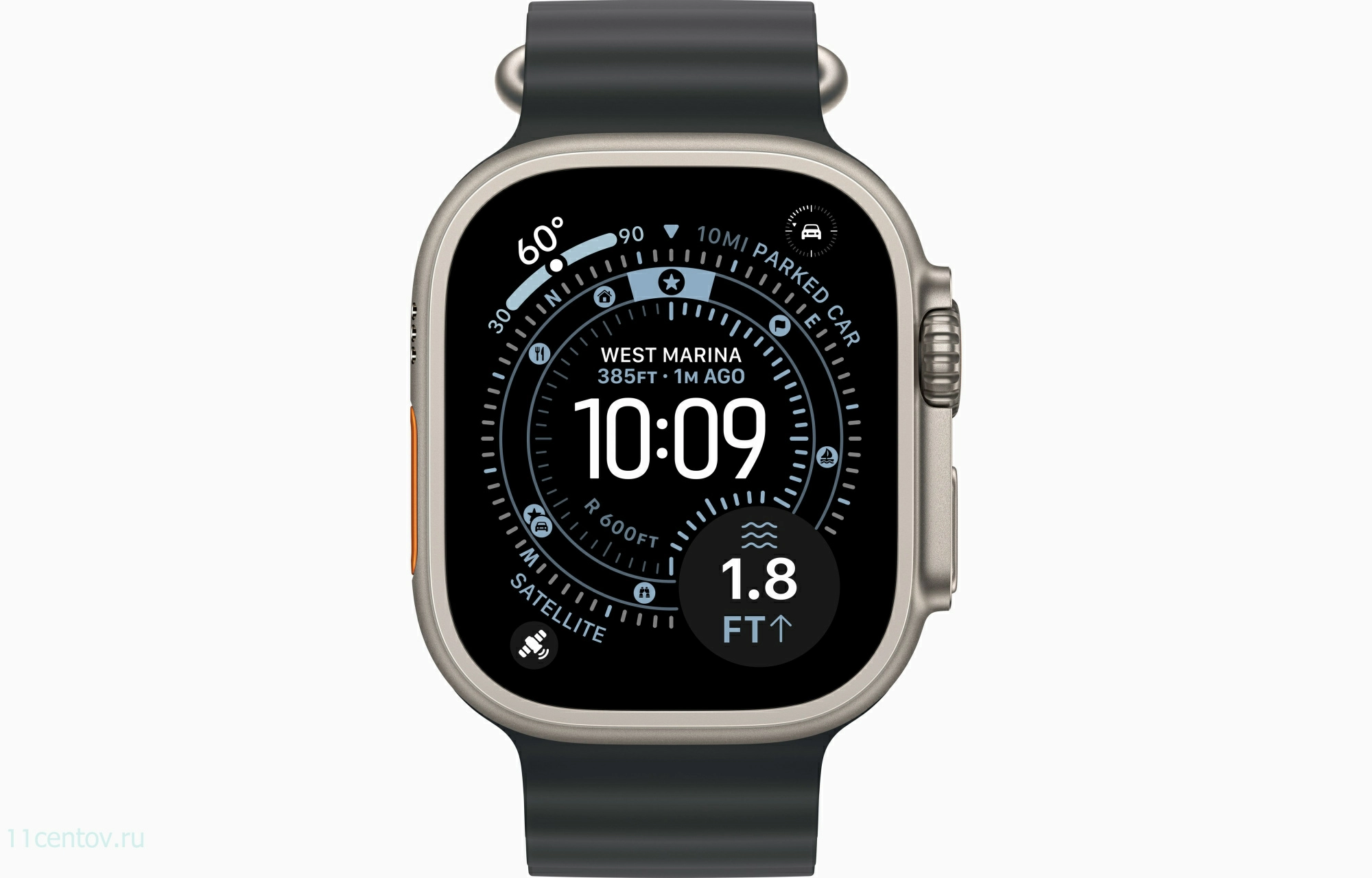 Картинка Apple Watch Ultra 3 Natural Titanium Case with Ocean Band Black от интернет-магазина электроники «11 Центов»