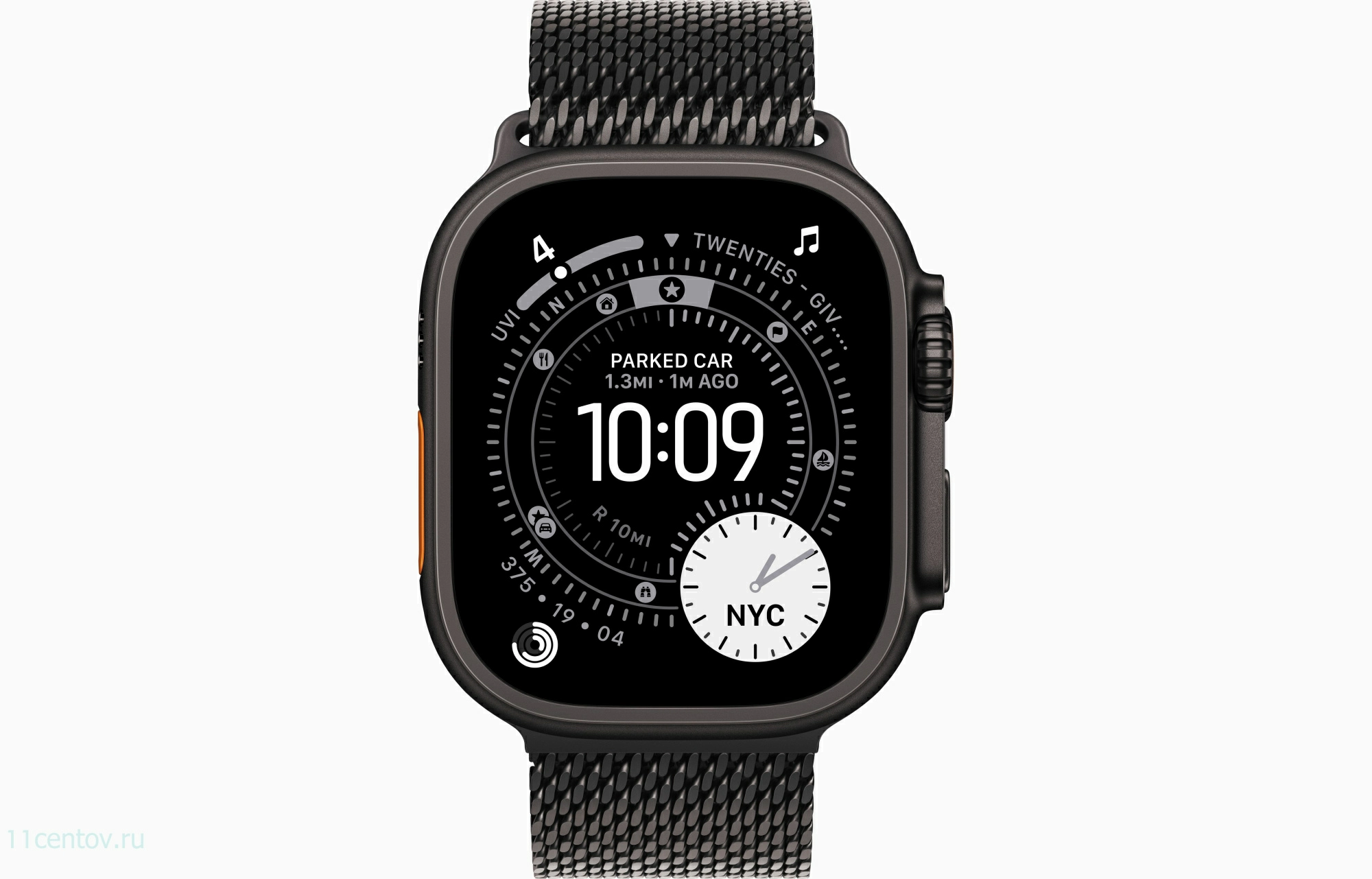 Картинка Apple Watch Ultra 3 Black Titanium Case with Titanium Milanese Loop Black L от интернет-магазина электроники «11 Центов»