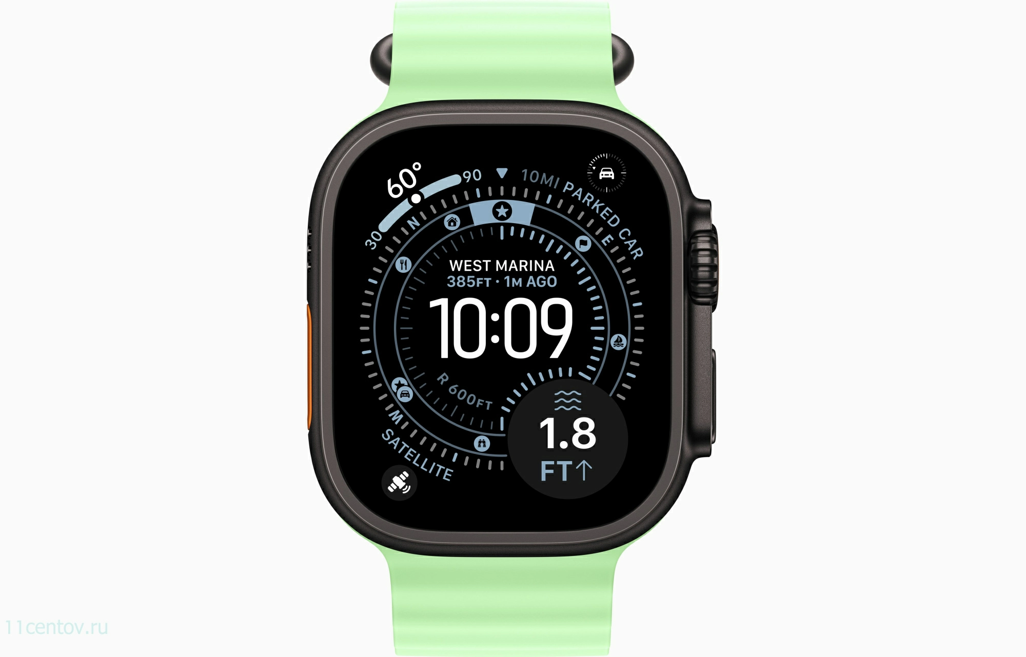 Картинка Apple Watch Ultra 3 Black Titanium Case with Ocean Band Neon Green от интернет-магазина электроники «11 Центов»
