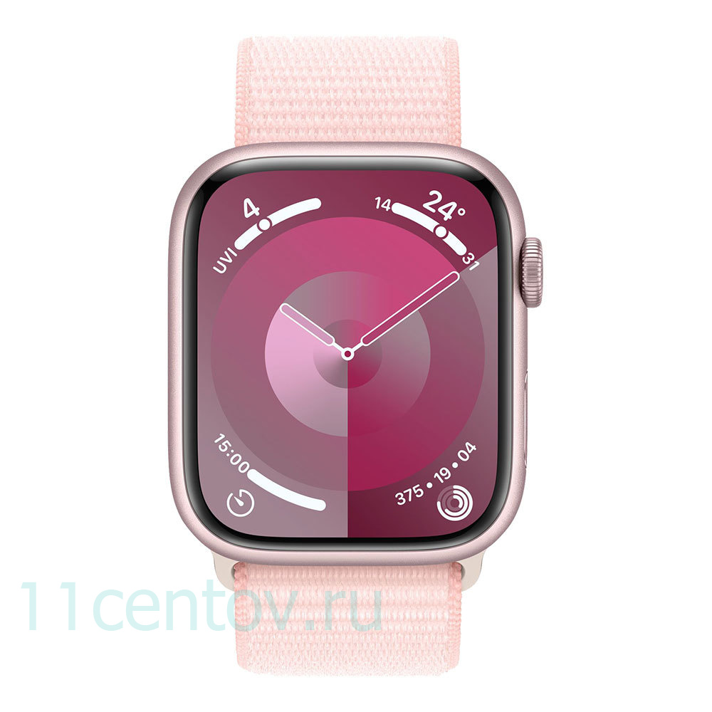 Картинка Apple Watch Series 9 GPS 41mm Pink Aluminum Case with Light Pink Sport Loop от интернет-магазина электроники «11 Центов»