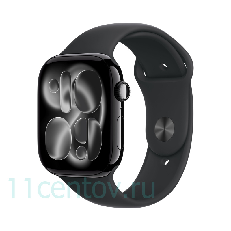 Картинка Apple Watch Series 11 GPS 42mm Jet Black Aluminum Case with Black Sport Band M/L от интернет-магазина электроники «11 Центов»