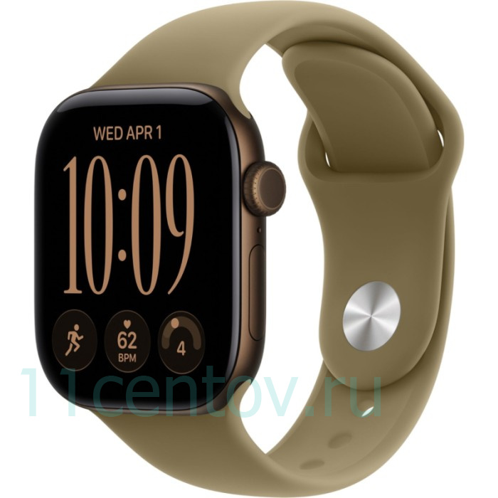 Картинка Apple Watch Series 12 GPS 46mm Dark Bronze Aluminum Case with Olive Sport Band S/M от интернет-магазина электроники «11 Центов»