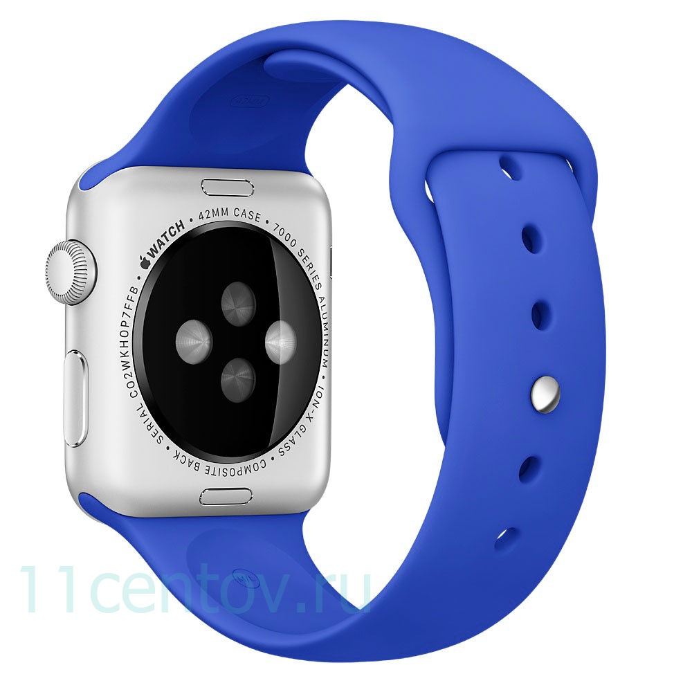 Картинка Силиконовый ремешек для Apple Watch 42 mm, цвет синий от интернет-магазина электроники «11 Центов»