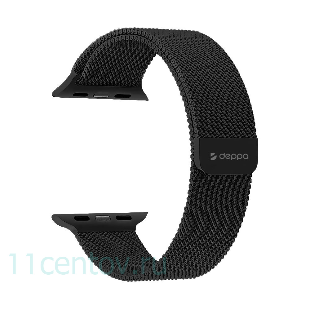 Картинка Ремешок Deppa Band Mesh для Apple Watch 42/44 mm, чёрный от интернет-магазина электроники «11 Центов»