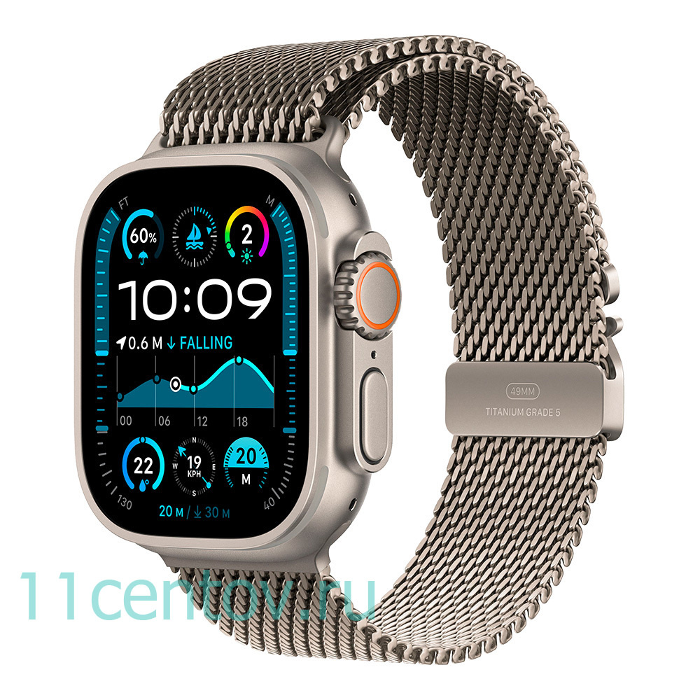 Картинка Apple Watch Ultra 2 with Natural Titanium Milanese Loop S от интернет-магазина электроники «11 Центов»