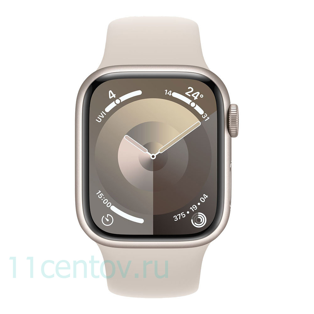 Картинка Apple Watch Series 9 GPS 45mm Starlight Aluminum Case with Starlight Sport Band S/M от интернет-магазина электроники «11 Центов»